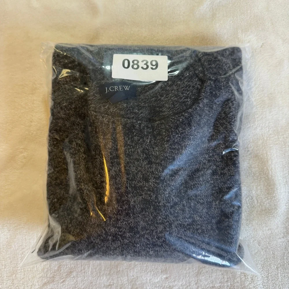 J. Crew Sweater Mens Large Charcoal Grey Marled Lambswool Blend Crewneck Raglan